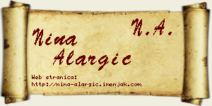 Nina Alargić vizit kartica